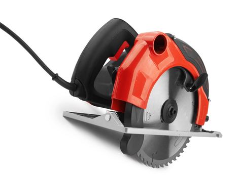 Power tools circular saw isolated on a white background