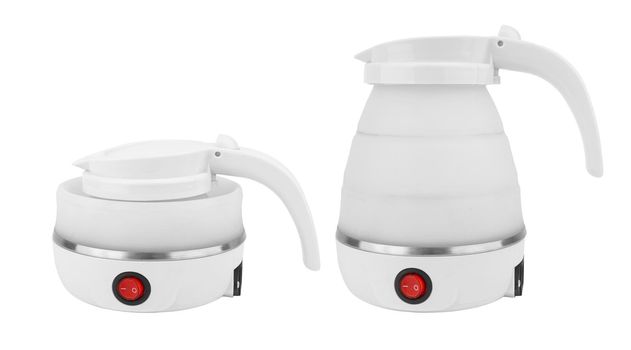 Travel folding electric  kettle isolated on white