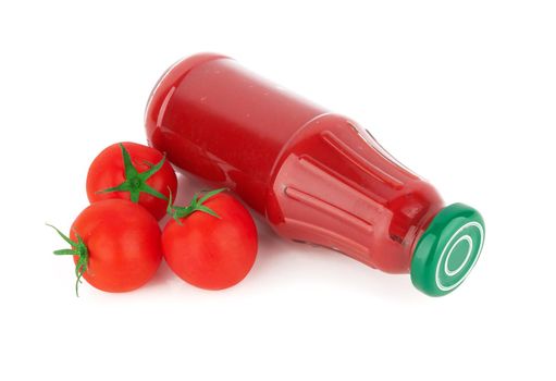 Bottle of ketchup isolated on a white background