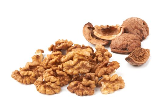 Walnuts isolated on a white background