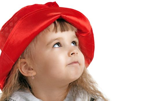 Little Red Riding Hood child costume portrait isolated
