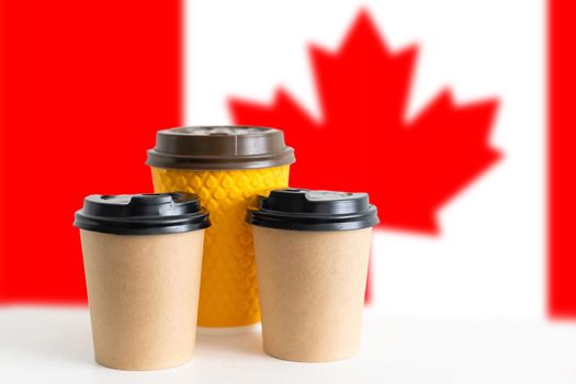 hot drink with Canada flag