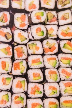 Seafood Japanese Tradition Sushi Roll Raw Background Foods.