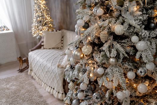 Presents and Gifts under Christmas Tree, Winter Holiday Concept.