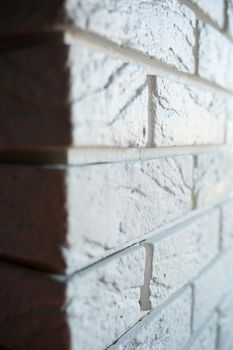 painting plaster decorative brick with white paint