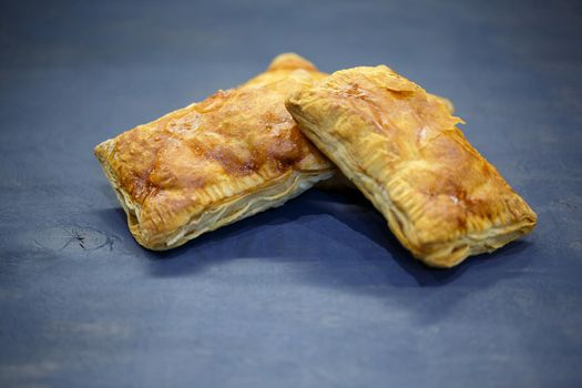 delicious homemade cakes with apple filling. Puff pastry pie