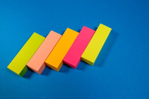 color stickers for notes on a colored background