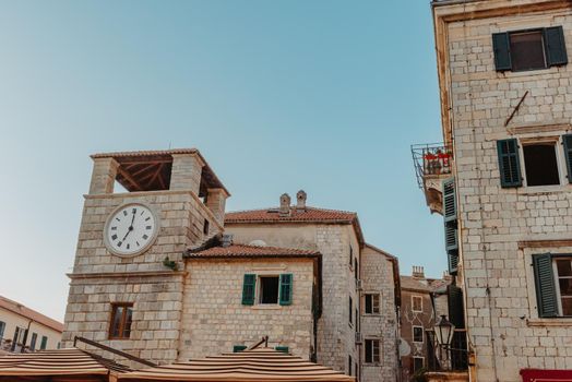 Ancient europian architecture. street in old town of Italy, Montenegro, Greece etc.