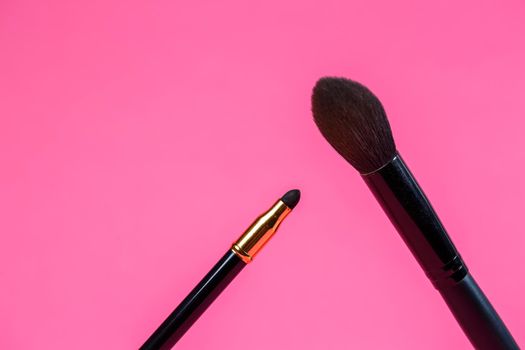Makeup brush for eyes. Eyeliner. Sponge applicator for blending the pencil.
