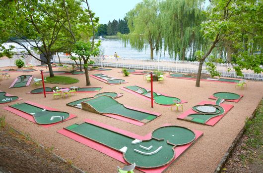 Mini golf club in a park