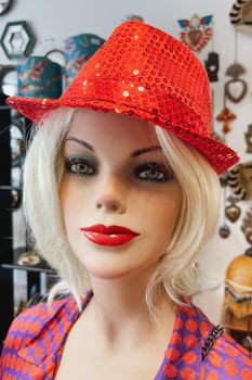 Mannequin in a hat in a shop