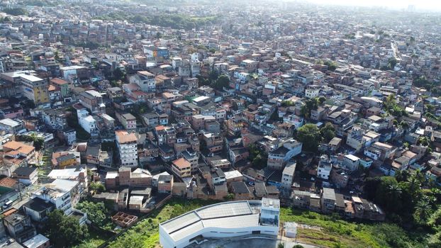 salvador, bahia, brazil - august 6, 2022: view of housing in slum area in Engomadeira neighborhood in Salvador city.