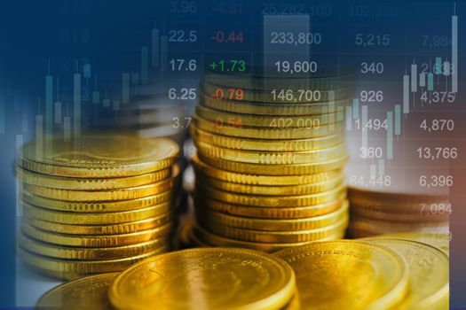 Stock market finance business, economy trend graph digital technology.
