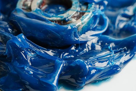 Grease, Blue premium quality synthetic lithium complex grease, high temperatures and machinery lubrication for automotive and industrial.