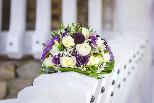 Wedding bouquet. Beautiful bridal bouquet close up.