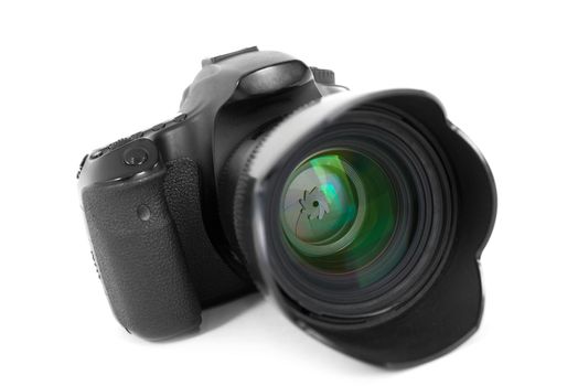 Photo Camera isolated on white background. Close up.