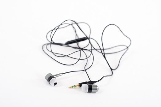 Headphones on a white background. Close up.