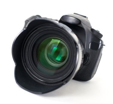 Photo Camera isolated on white background. Close up.