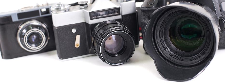 Photo Camera isolated on white background. Close up.