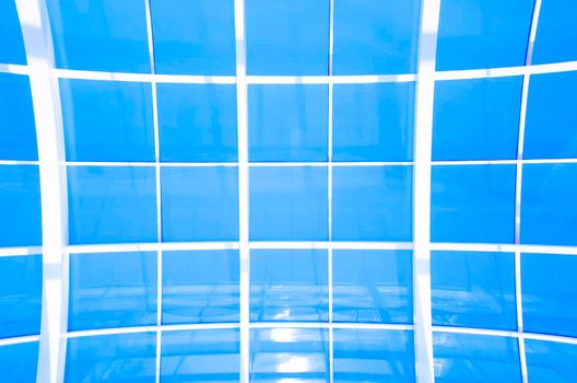 Geometric blue abstract background with triangles and lines.