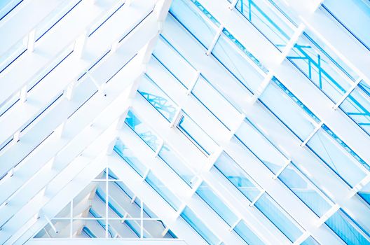 Geometric blue abstract background with triangles and lines.