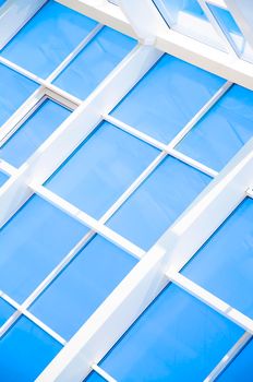 Geometric blue abstract background with triangles and lines.