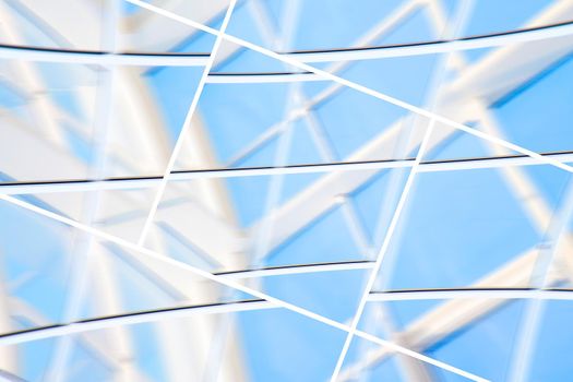 Geometric blue abstract background with triangles and lines.