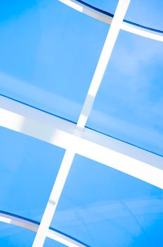 Geometric blue abstract background with triangles and lines.