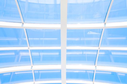 Geometric blue abstract background with triangles and lines.