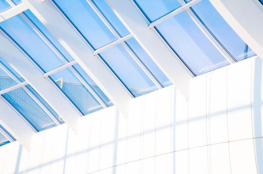 Geometric blue abstract background with triangles and lines.