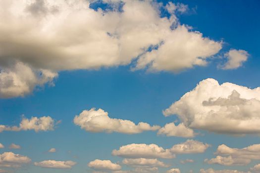 Beautiful clouds with blue sky background. Nature weather, cloud blue sky and sun