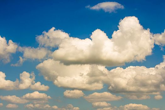 Beautiful clouds with blue sky background. Nature weather, cloud blue sky and sun