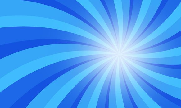 Vintage grunge blue radial lines background. Rectangle fight stamp for card. Retro graphic circus texture.