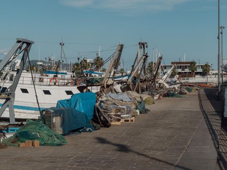 fishermen boats and harbour in La Spezia Italy