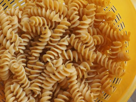 wholemeal fusilli corkscrew traditional Italian pasta food