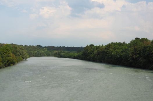 View of Dora Baltea river in Viverone, Italy