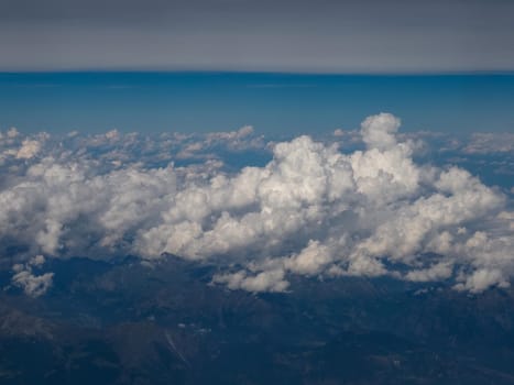 Aerial view of the Alps mountain range