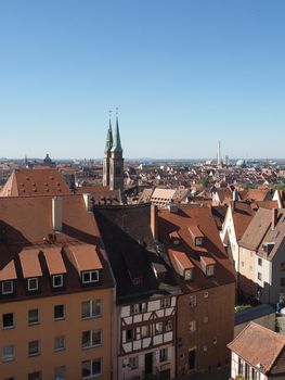 Aerial view of the city of Nuernberg, Germany