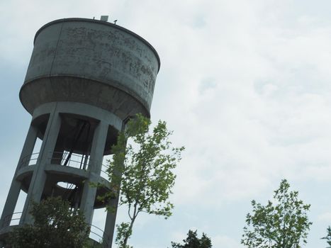 elevated water tank on concrete water tower