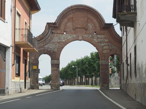 Porta d Alice city gates in Borgo D Ale, Italy