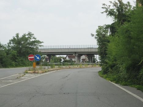 perspective view of a street from driver point of view