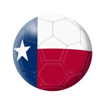 A Texas soccer ball football 3d illustration isolated on white with clipping path