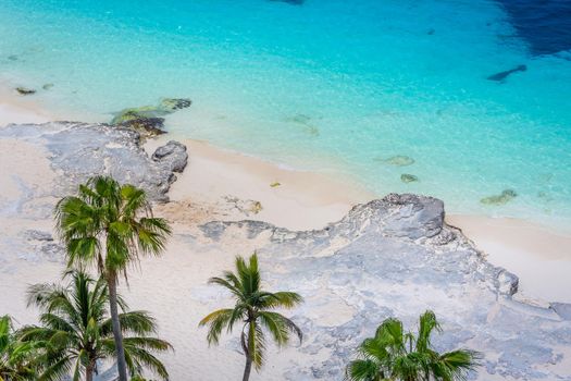Tropical paradise: Cancun idyllic caribbean beach from above, Riviera Maya, Mexico