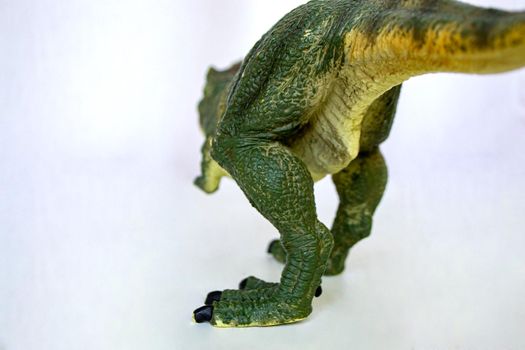 Tyrannosaurus dinosaurs toy isolated on white background with clipping path. High quality photo