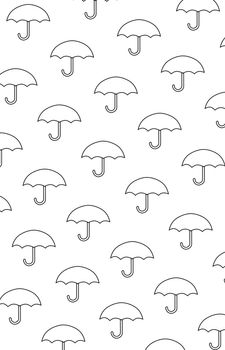 Seamless umbrella pattern. Black and white. Art. Background Illustration