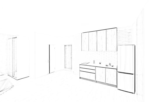 sketch drawings for new home renovation architectural.