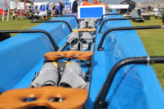 Water Rowing Boots in the boat