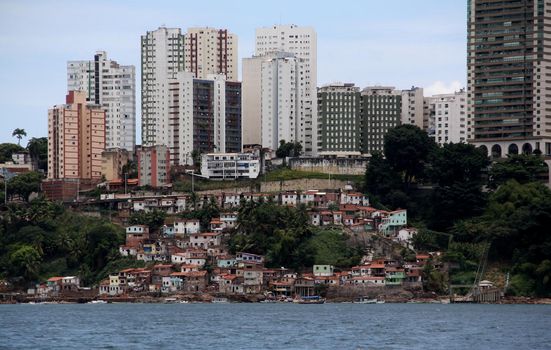 salvador, bahia / brazil - july 10, 2014: view of Avenida Contorno region in the city of Salvador.