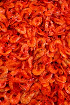 salvador, bahia / brazil - april 18, 2013: dried shrimp for sale at Feira de Sao Joaquim, in the city of Salvador.