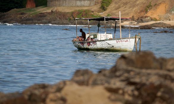 salvador, bahia / brazil - february 3, 2017: View of Paciancia beach in Rio Vermelho neighborhood in Salvador city.

